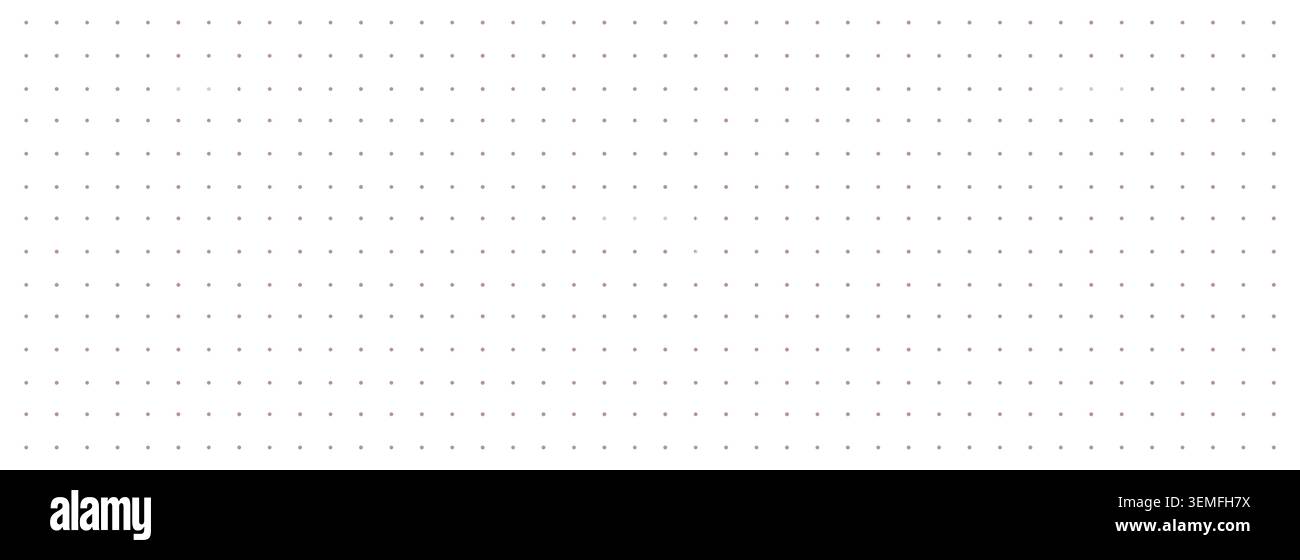 Dot grid wireframe horizontal seamless pattern. Bullet journal notebook, technical drawing design pattern texture. Monochrome dotted texture. Vector illustration Stock Vector