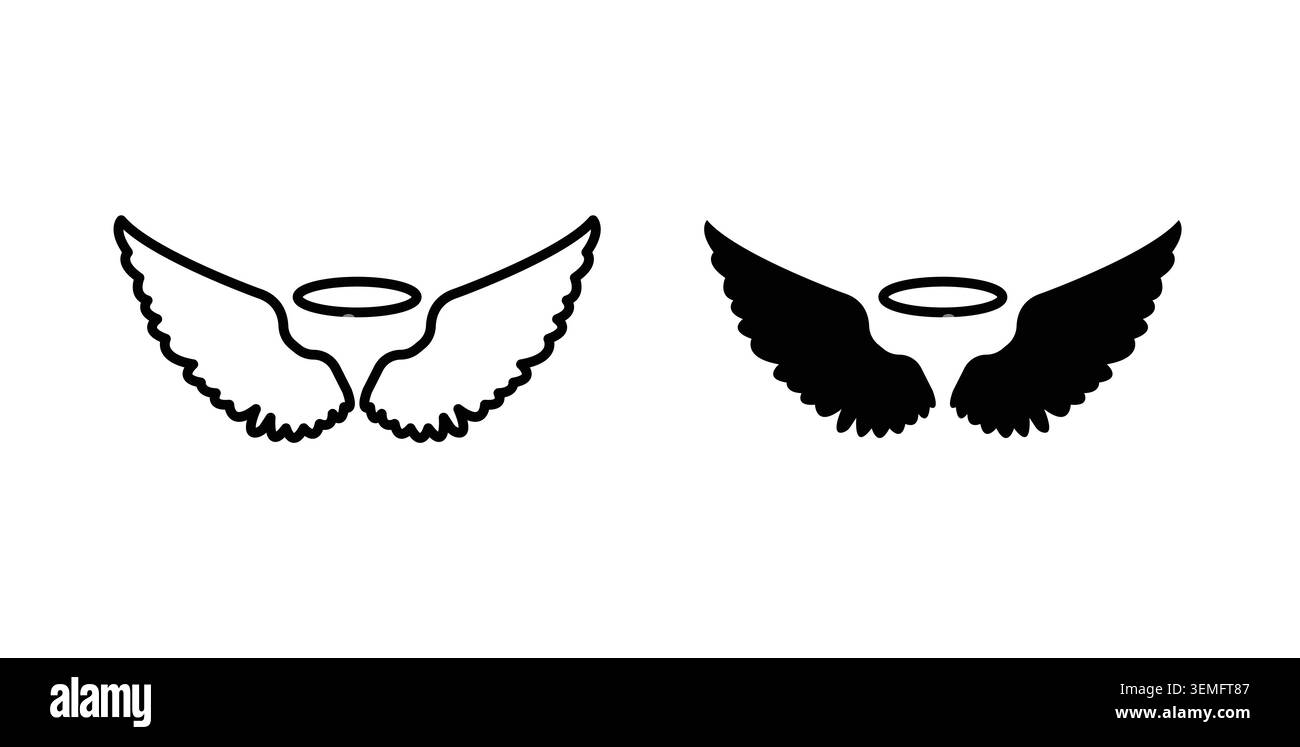 Angel icon Illustration designs pack for Web. Stock Vector