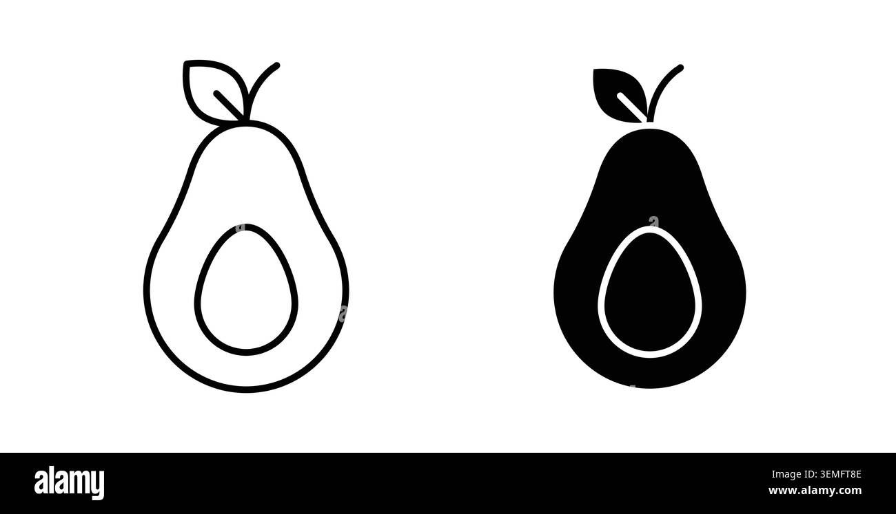 Avocado icon Illustration designs pack for Web. Stock Vector