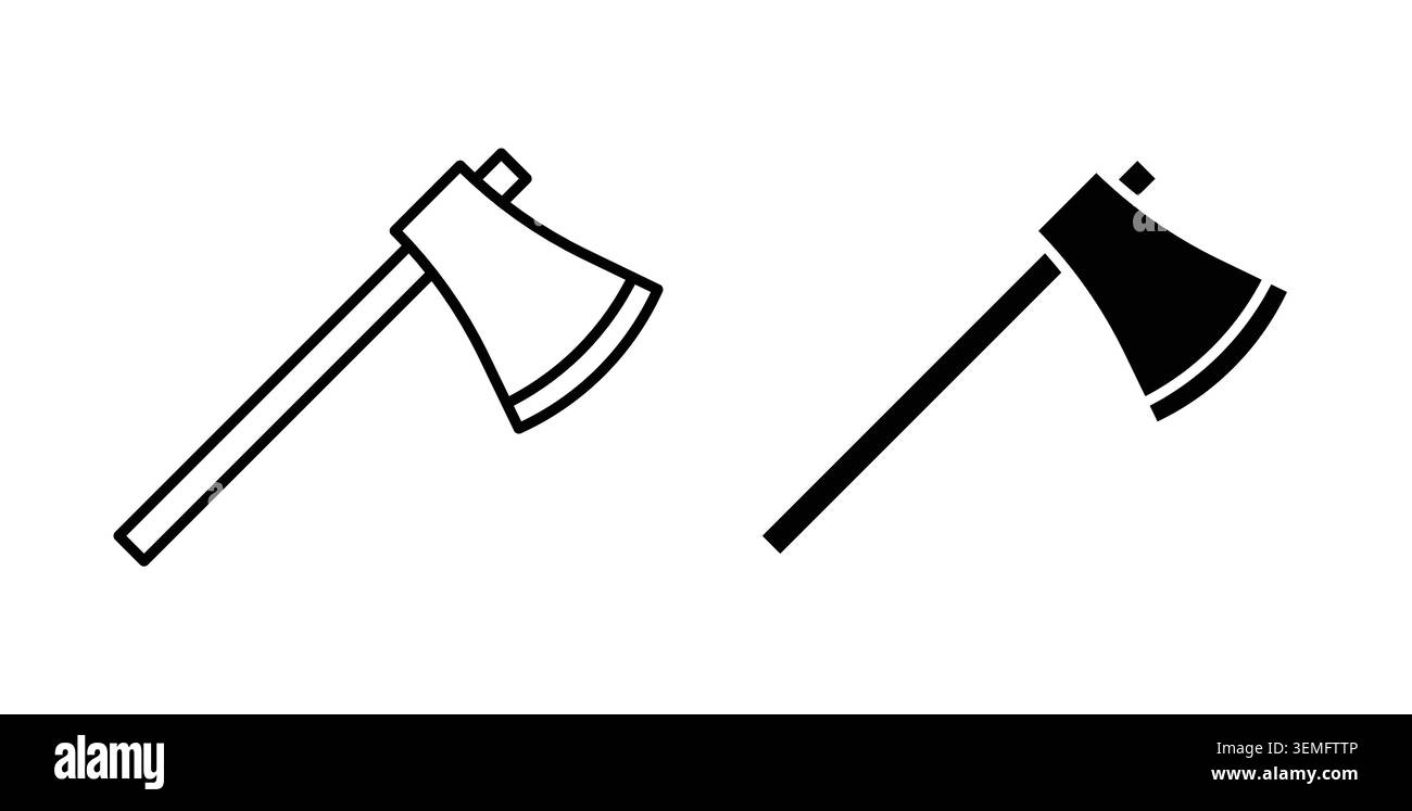 Axe icon Illustration designs pack for Web. Stock Vector