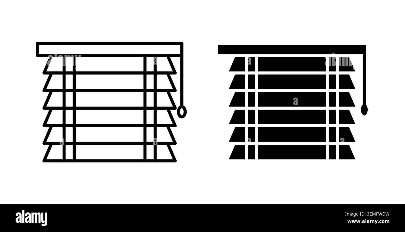 Blinds icon Illustration designs pack for Web. Stock Vector