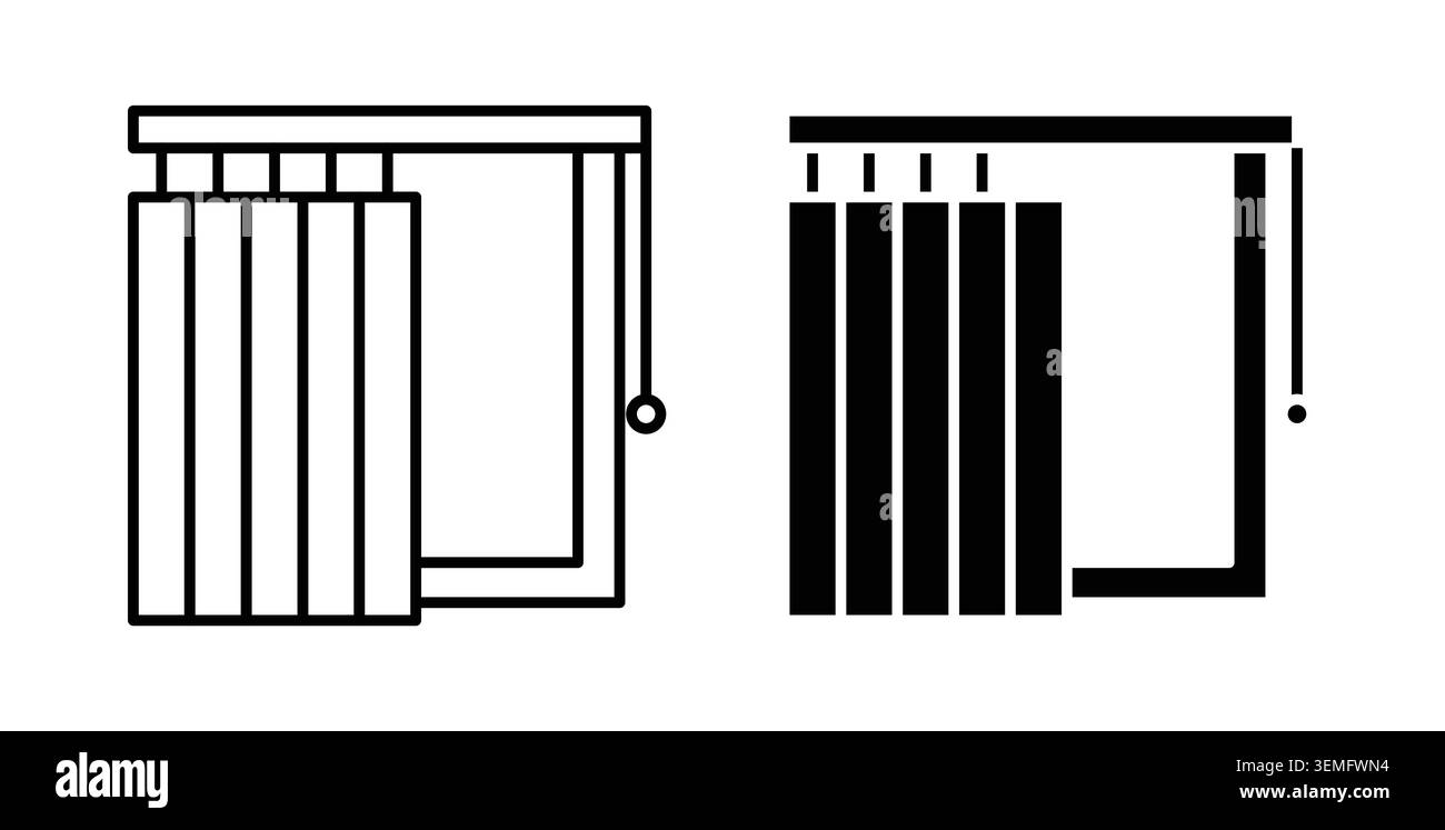 Blinds open icon Illustration designs pack for Web. Stock Vector