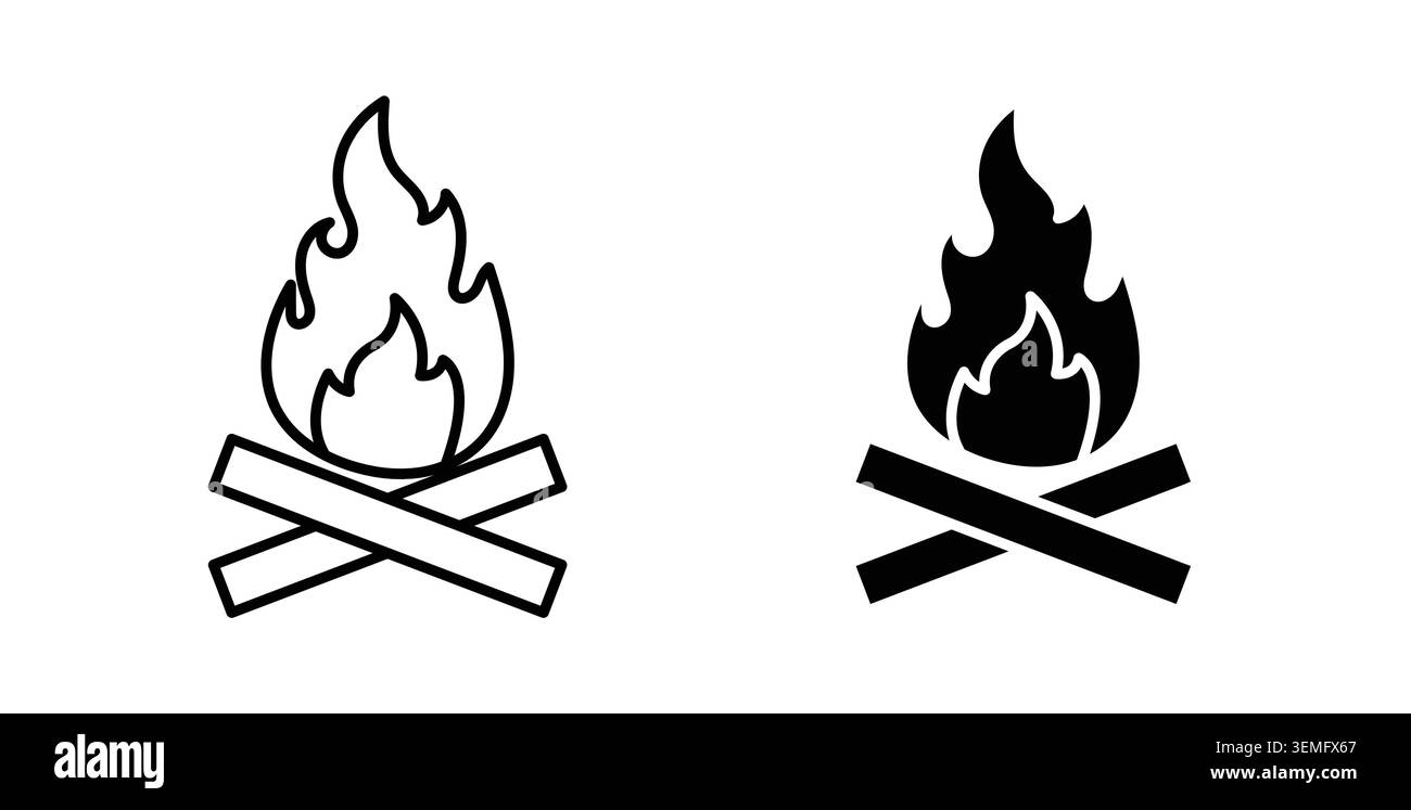 Campfire icon Illustration designs pack for Web. Stock Vector