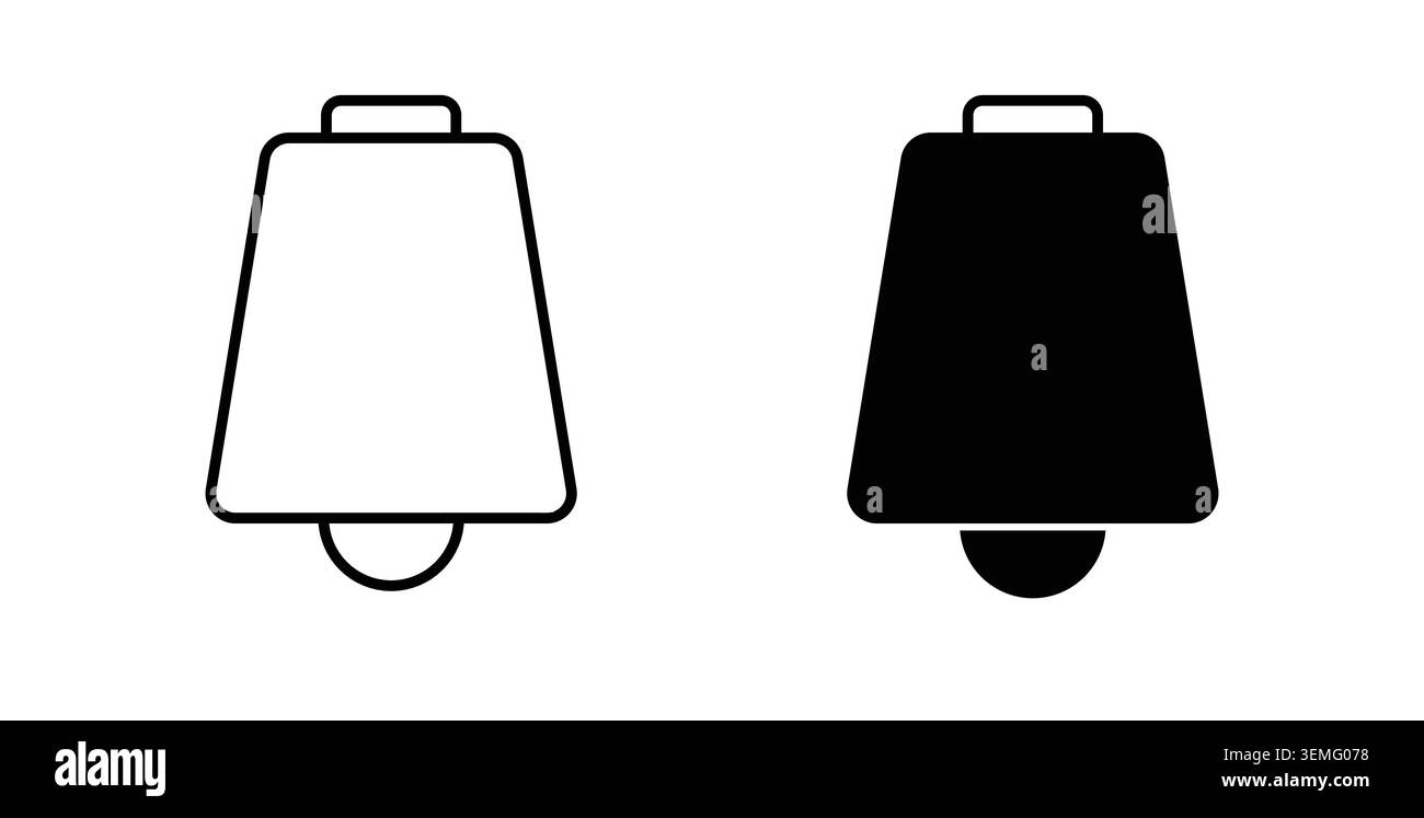Cowbell icon Illustration designs pack for Web. Stock Vector