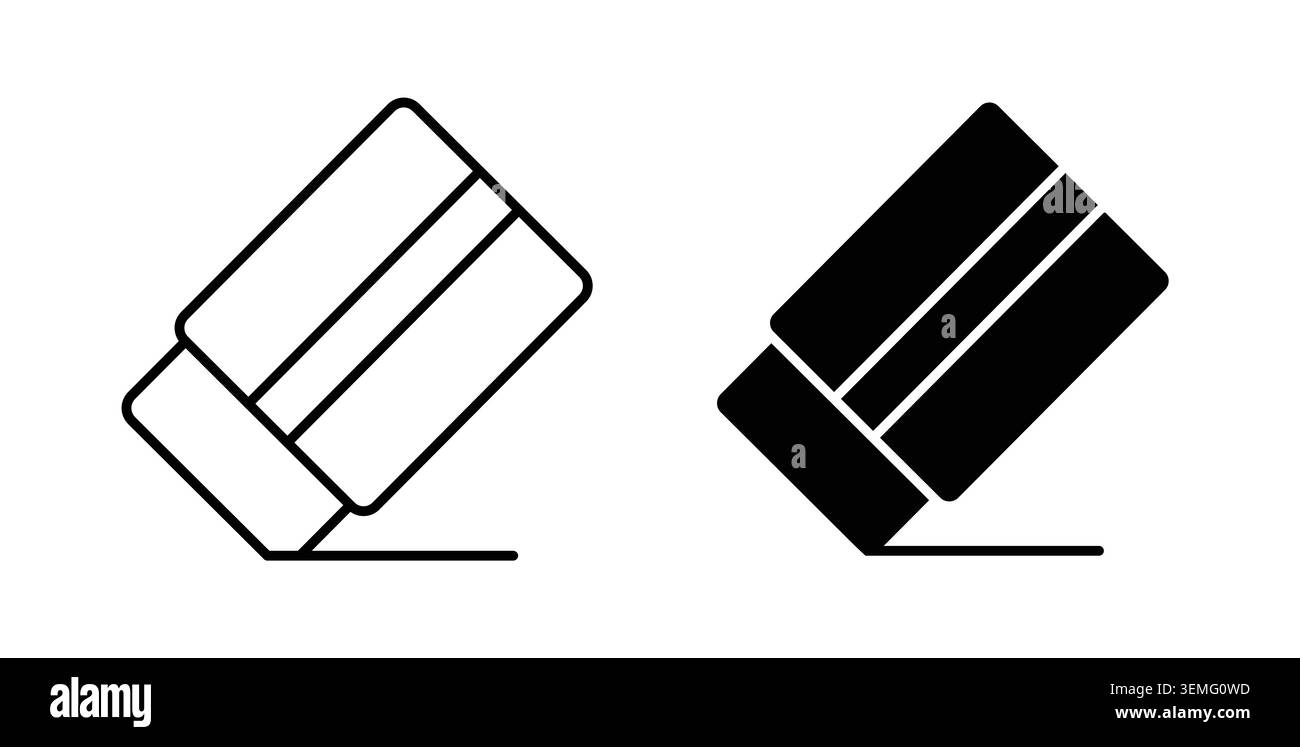 Eraser icon Illustration designs pack for Web. Stock Vector