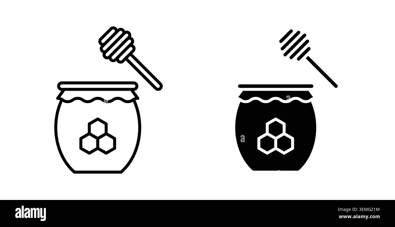 Honey pot icon Illustration designs pack for Web. Stock Vector