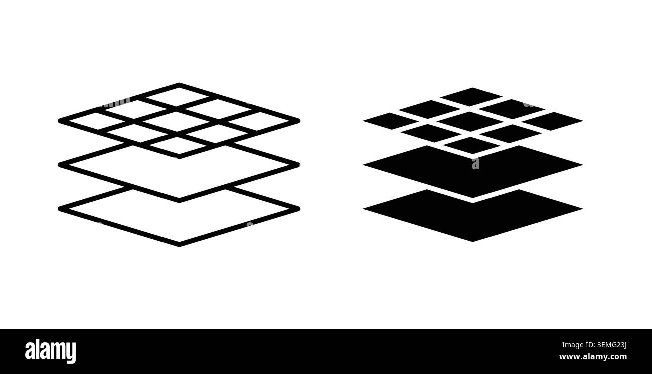 Land layers icon Illustration designs pack for Web. Stock Vector
