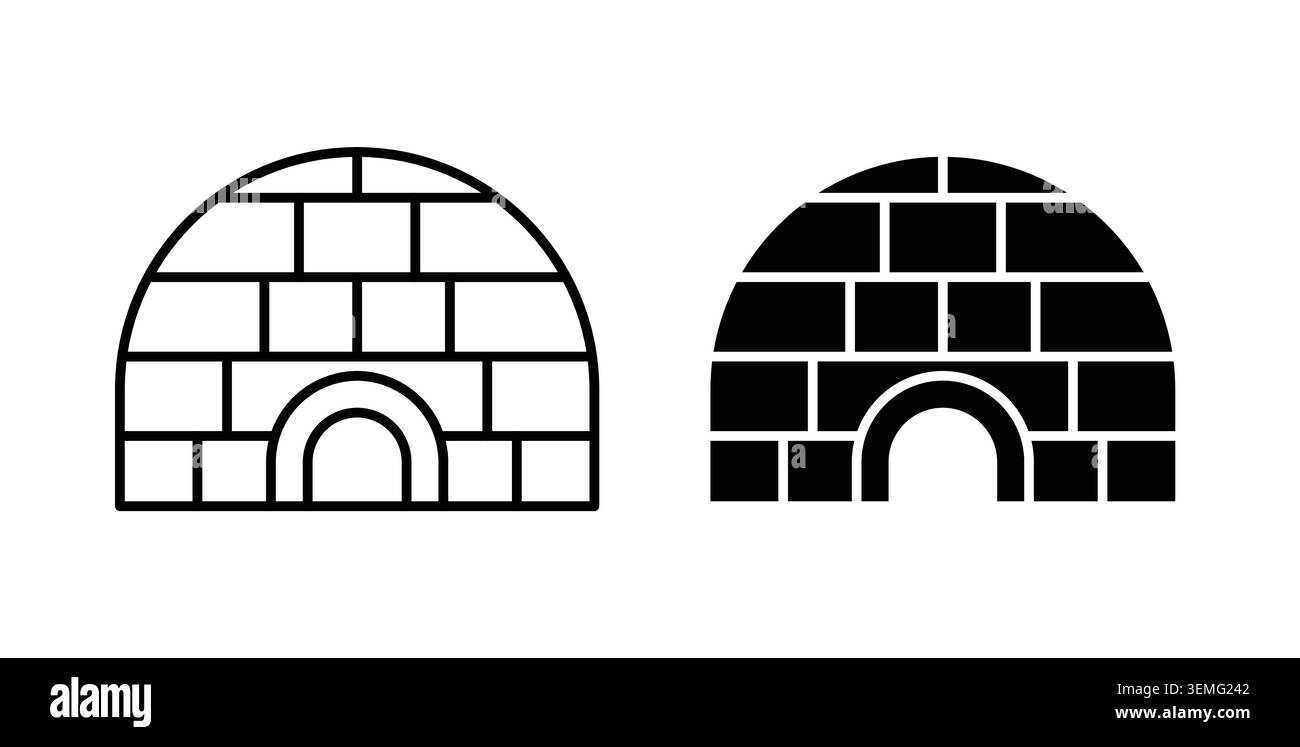 Igloo icon Illustration designs pack for Web. Stock Vector