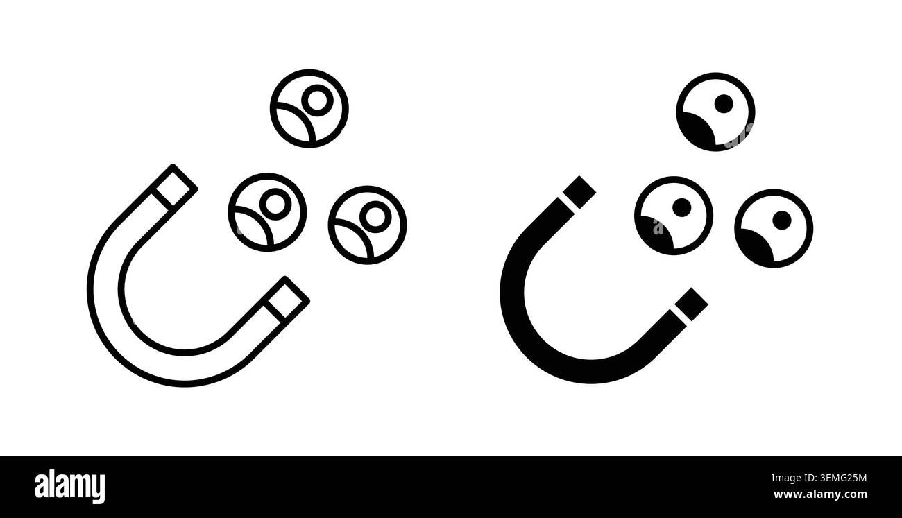 Magnet user icon Illustration designs pack for Web. Stock Vector