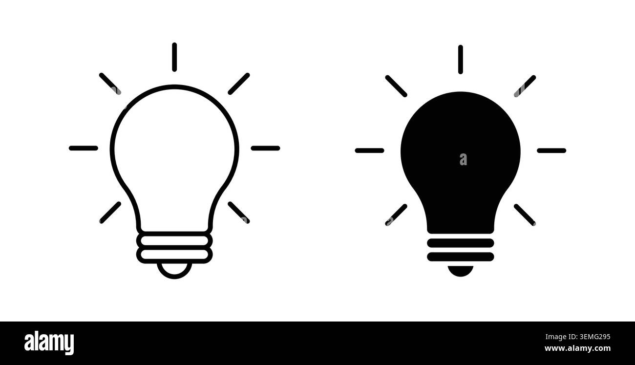 Lightbulb icon Illustration designs pack for Web. Stock Vector