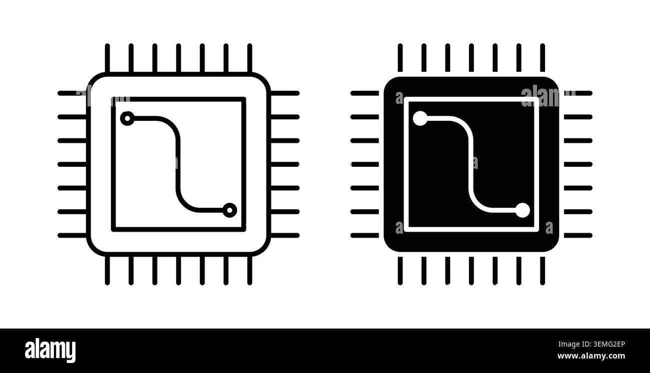 Microchip icon Illustration designs pack for Web. Stock Vector