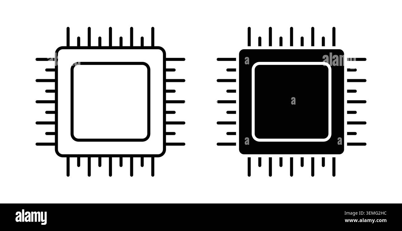 Microchip icon Illustration designs pack for Web. Stock Vector