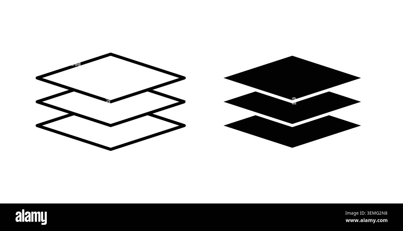 Multiple Layers icon Illustration designs pack for Web. Stock Vector