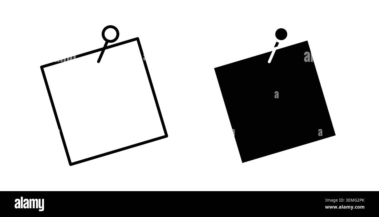 Note sticky icon Illustration designs pack for Web. Stock Vector