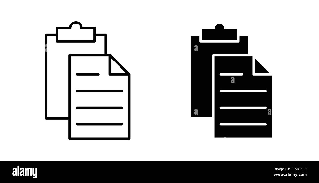 Paste icon Illustration designs pack for Web. Stock Vector