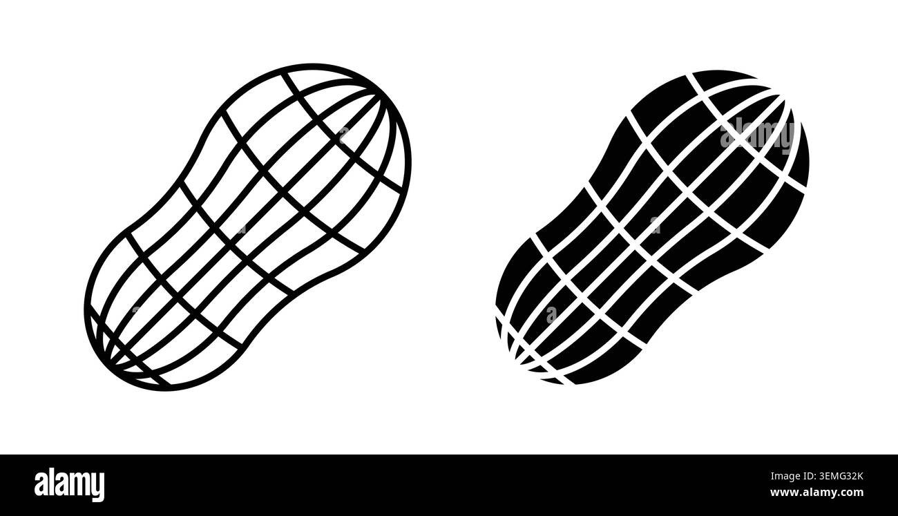 Peanut icon Illustration designs pack for Web. Stock Vector
