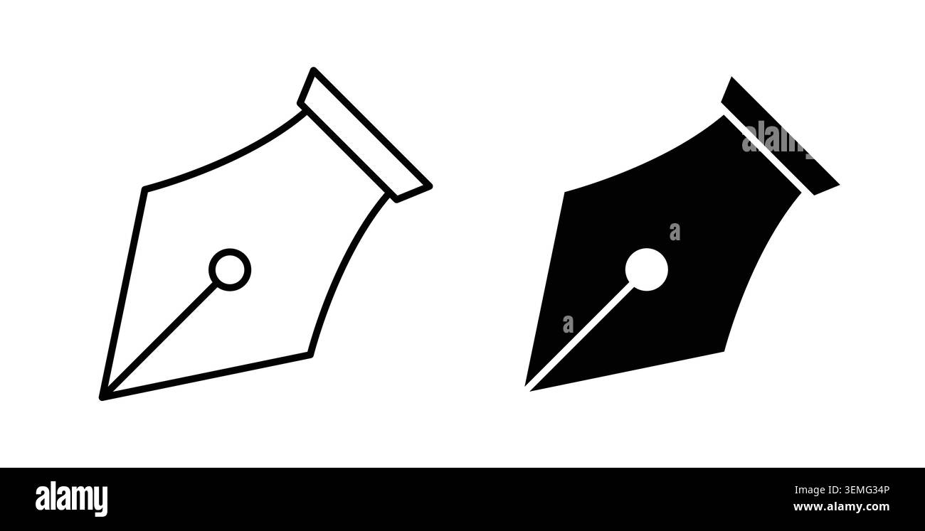 Pen nib icon Illustration designs pack for Web. Stock Vector