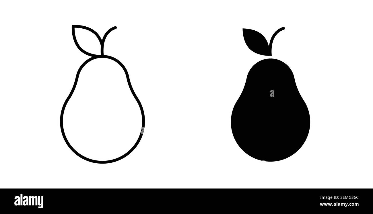 Pear icon Illustration designs pack for Web. Stock Vector