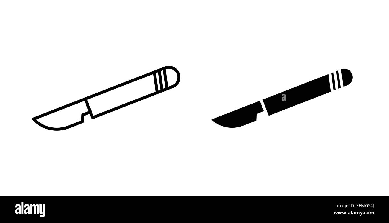 Scalpel icon Illustration designs pack for Web. Stock Vector