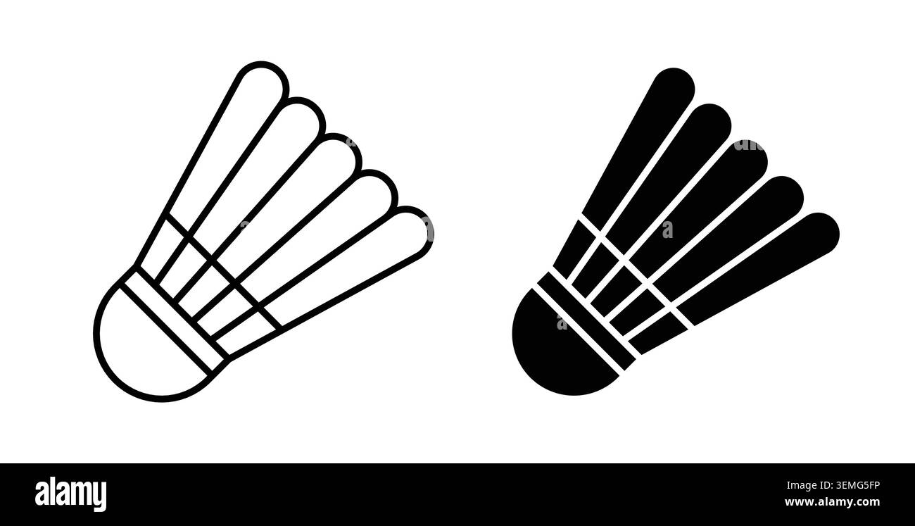Shuttlecock icon Illustration designs pack for Web. Stock Vector