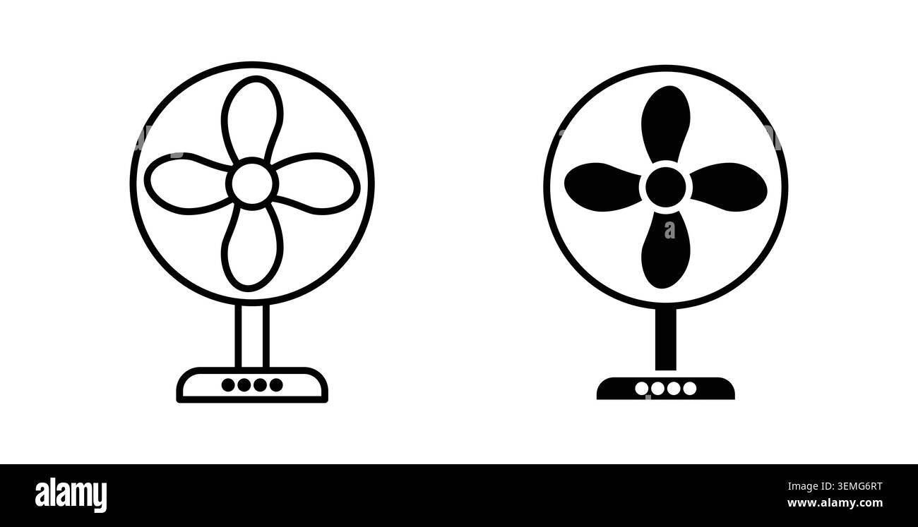 Table Fan icon Illustration designs pack for Web. Stock Vector