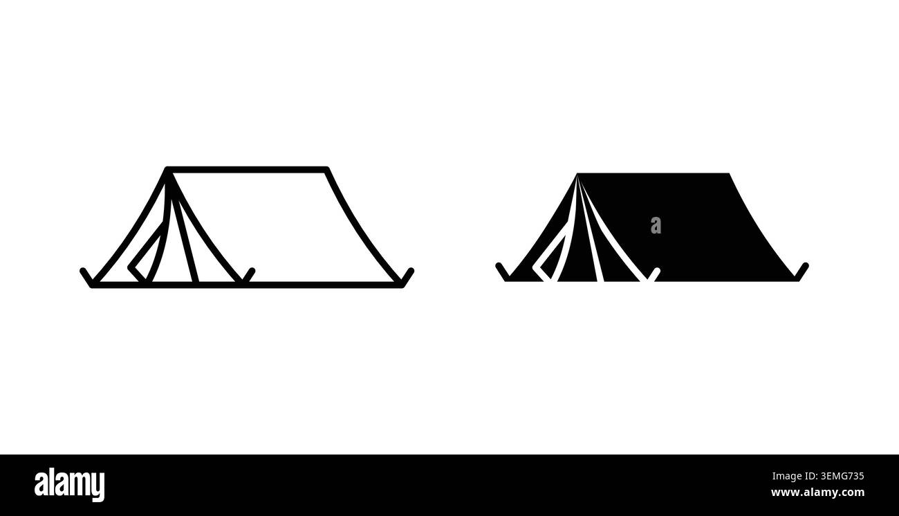 Tent icon Illustration designs pack for Web. Stock Vector