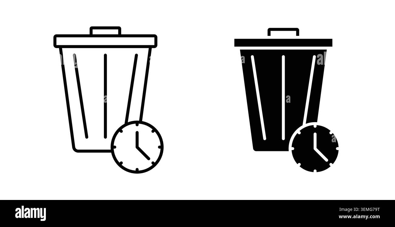 Time waste icon Illustration designs pack for Web. Stock Vector