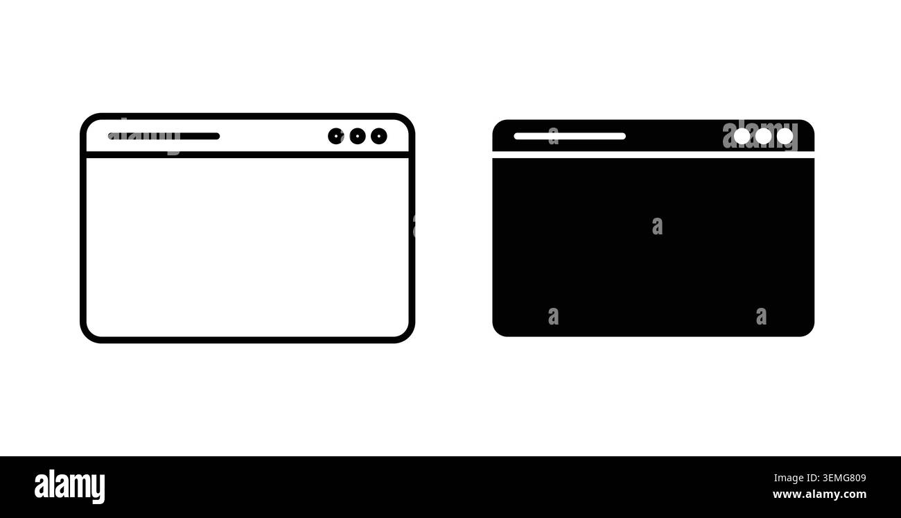 Window icon Illustration designs pack for Web. Stock Vector
