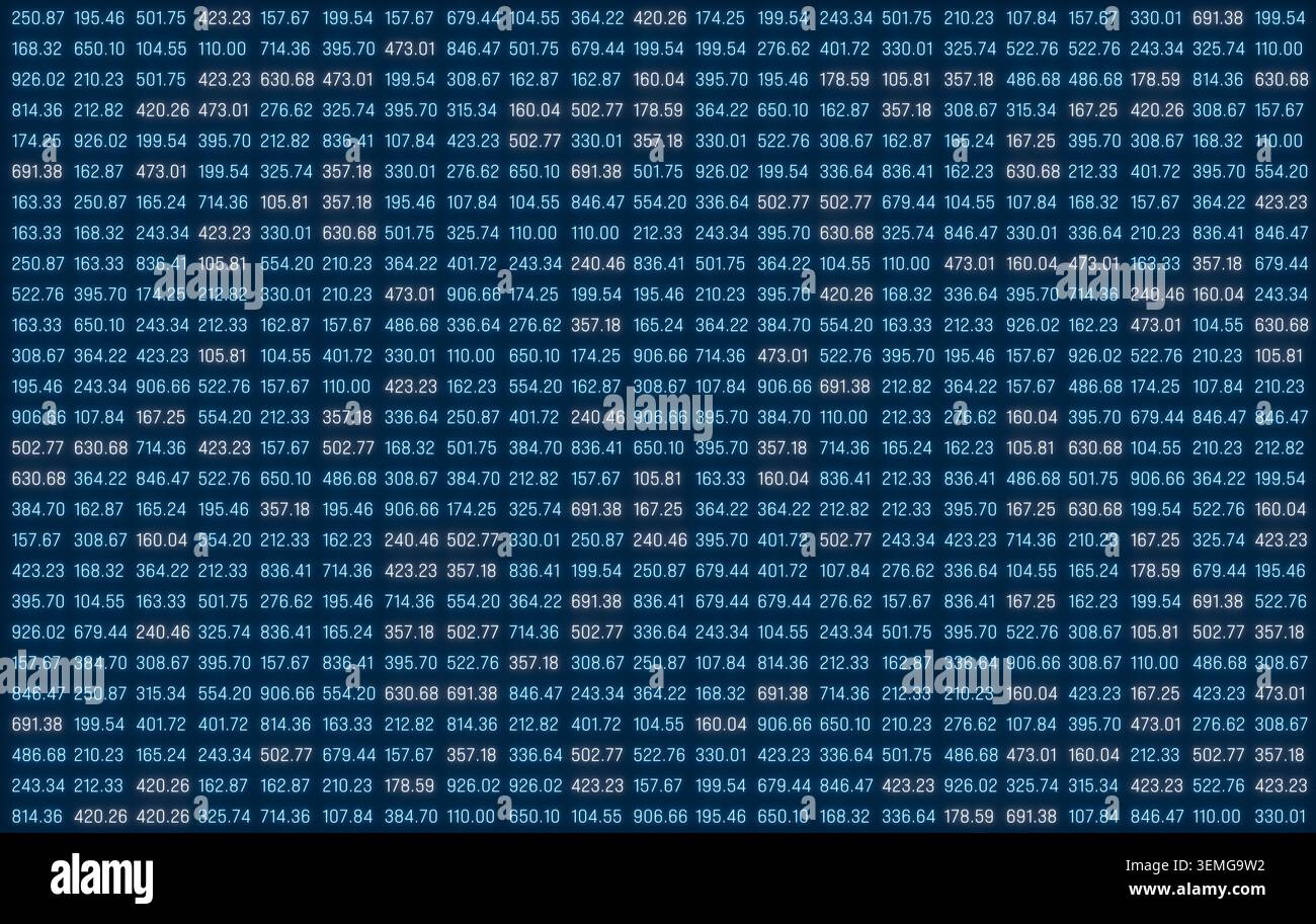 Big data processing, running figures on a screen, deep learning, artifial intelligence. Big data processing, running figures on a screen, deep learnin Stock Photo
