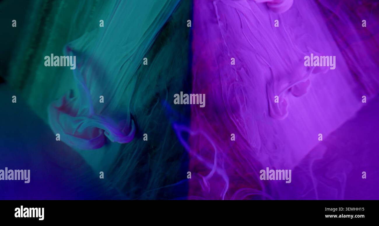 Acrylic fluid paint liquid blend water abstract Stock Photo