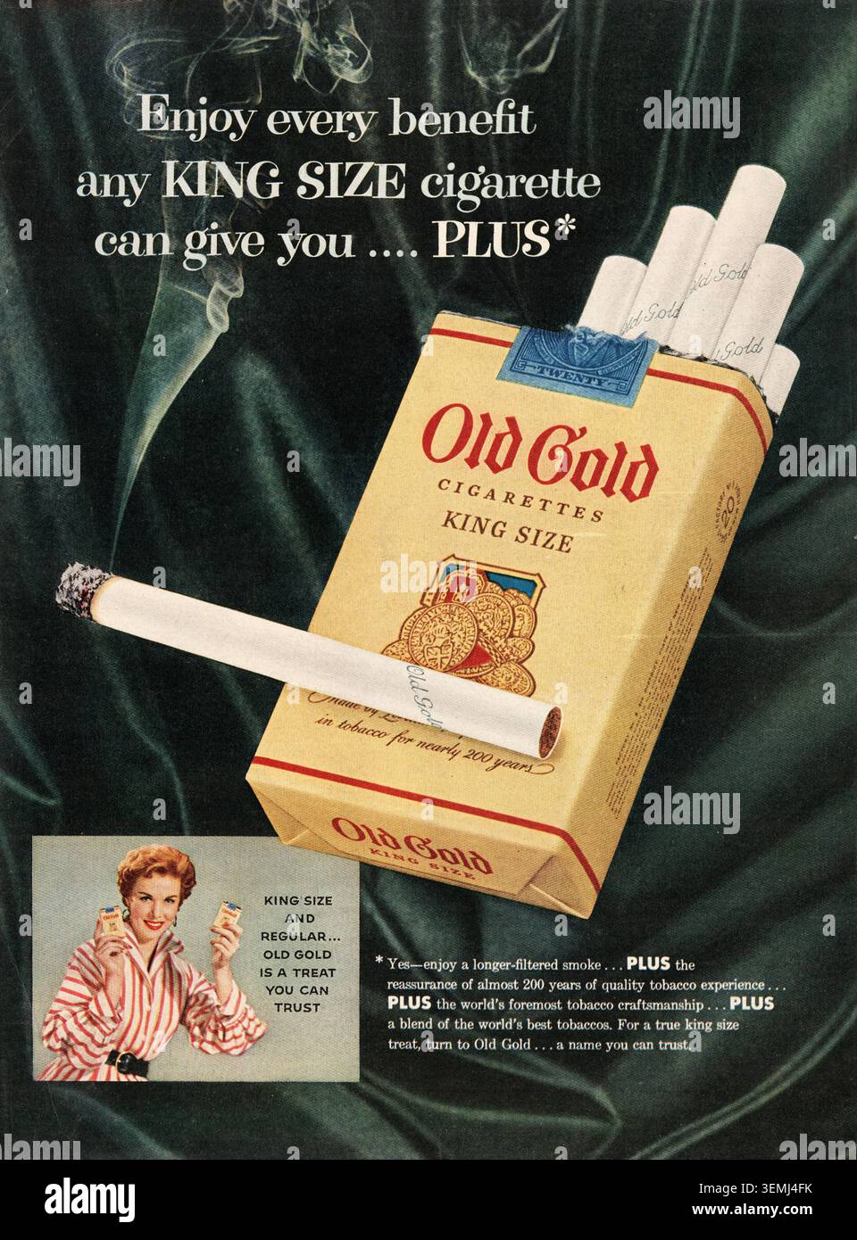 Old gold cigarette ad hi-res stock photography and images - Alamy