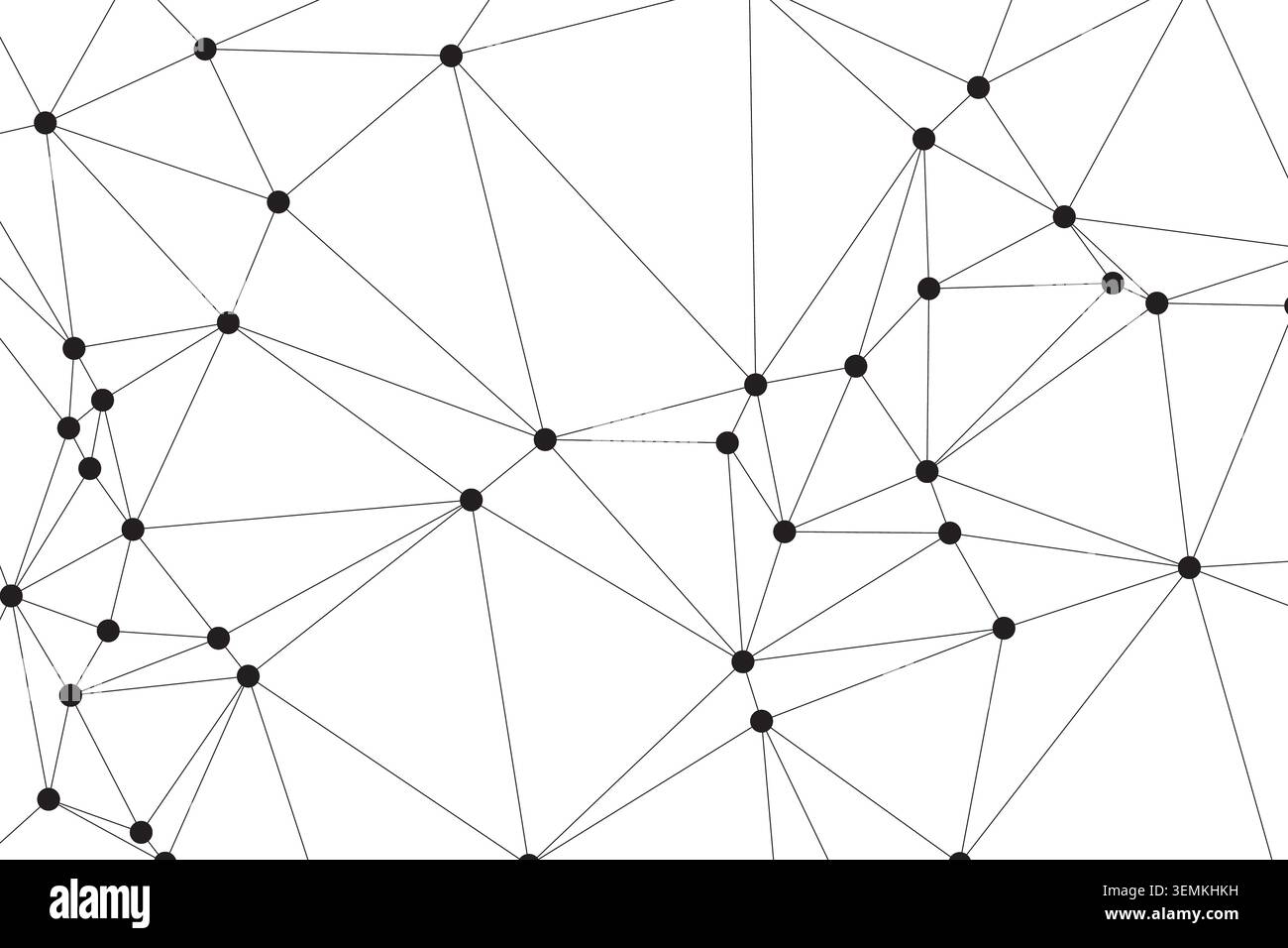Abstract network connection pattern fills the frame. Interconnected lines and geometric shapes create a complex and dynamic visual representation of d Stock Vector