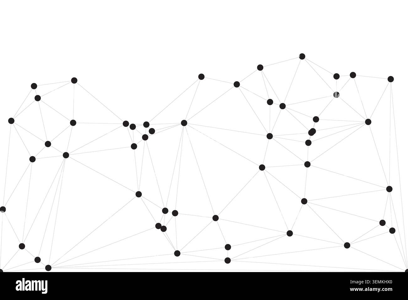 Sophisticated geometric pattern showing relationships between various data points. Versatile graphic for web headers and technological wallpaper. Clea Stock Vector