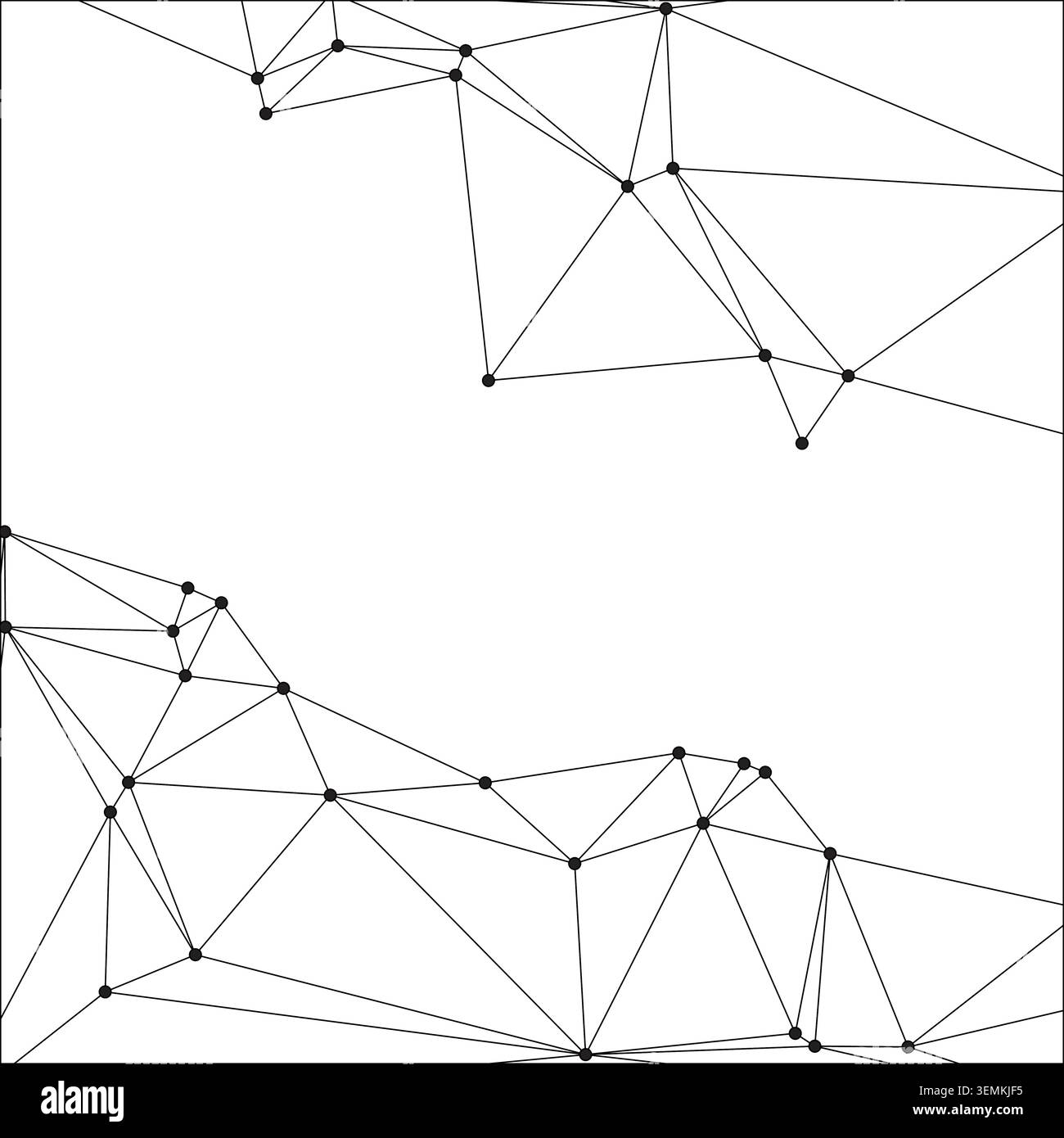 Minimalist digital connection pattern featuring interconnected points and triangles. Clean vector illustration of data nodes and network architecture. Stock Vector