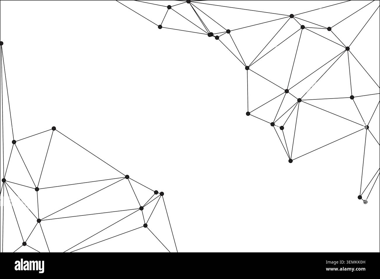 Clean abstract low poly background featuring connected black dots and lines, perfect for modern digital designs, web content, or creative presentation Stock Vector