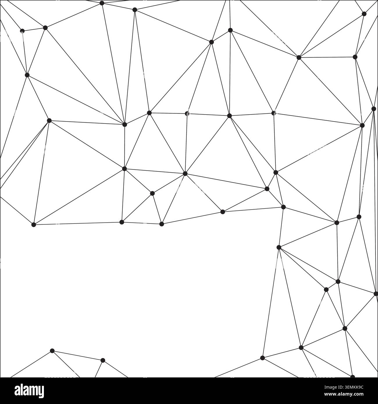 Abstract geometric network pattern. Connected dots and lines forming triangles. Minimalist connection design. Digital art. Stock Vector
