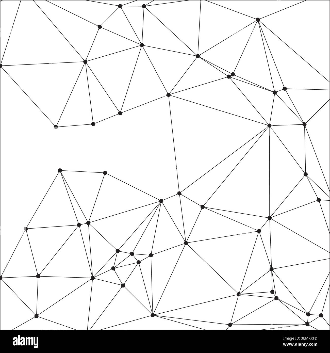 Dense geometric network with connected points. Abstract line art and dot pattern. Modern digital illustration background. Stock Vector
