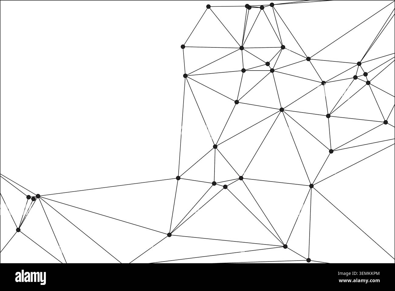 Abstract geometric pattern, network connection concept, triangular shapes, interconnected dots, modern design, minimalist style, digital art, network Stock Vector