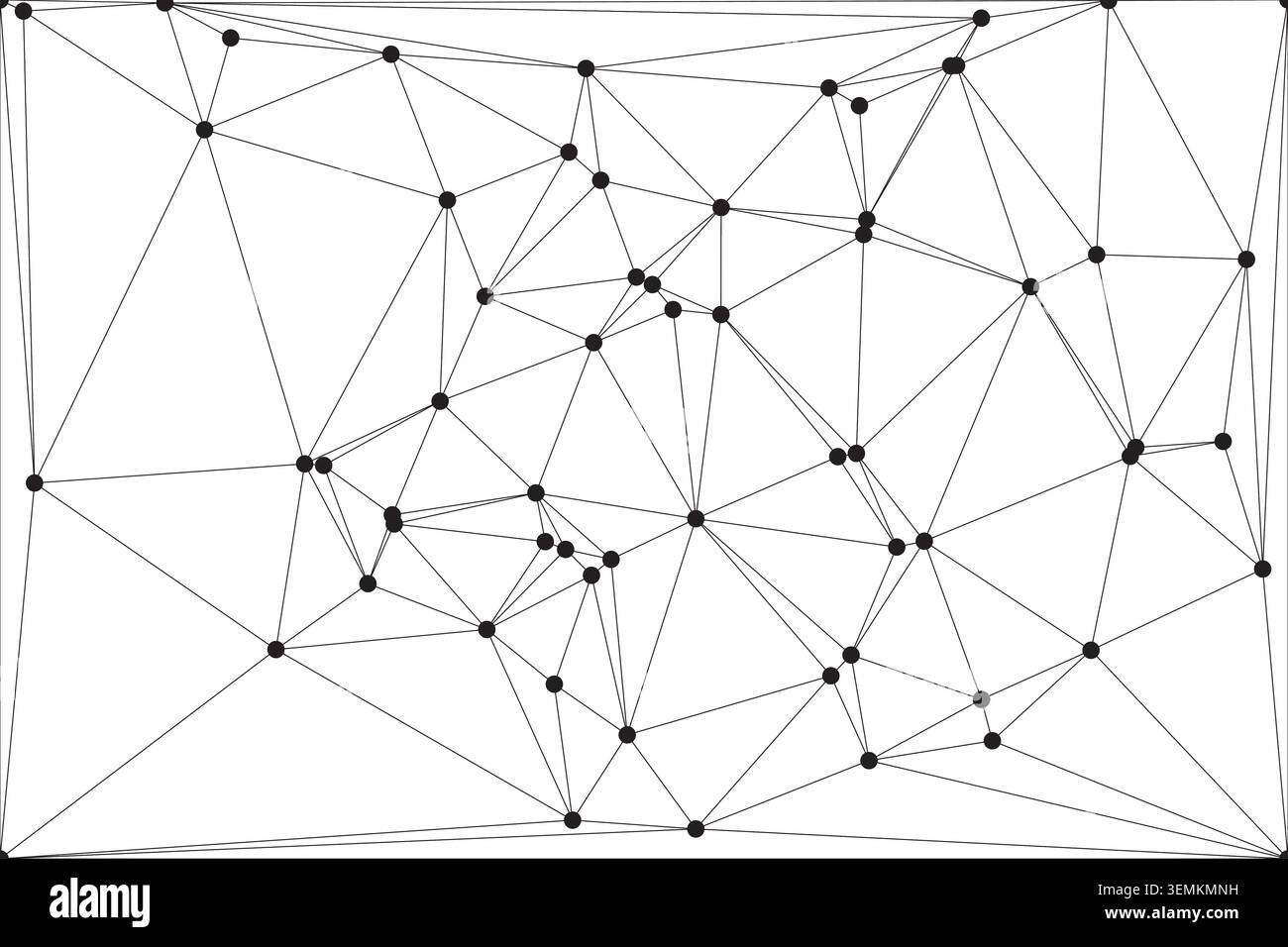 Complex geometric network structure, interconnected dots and lines, abstract digital art, technology background, data science concept, intricate patte Stock Vector
