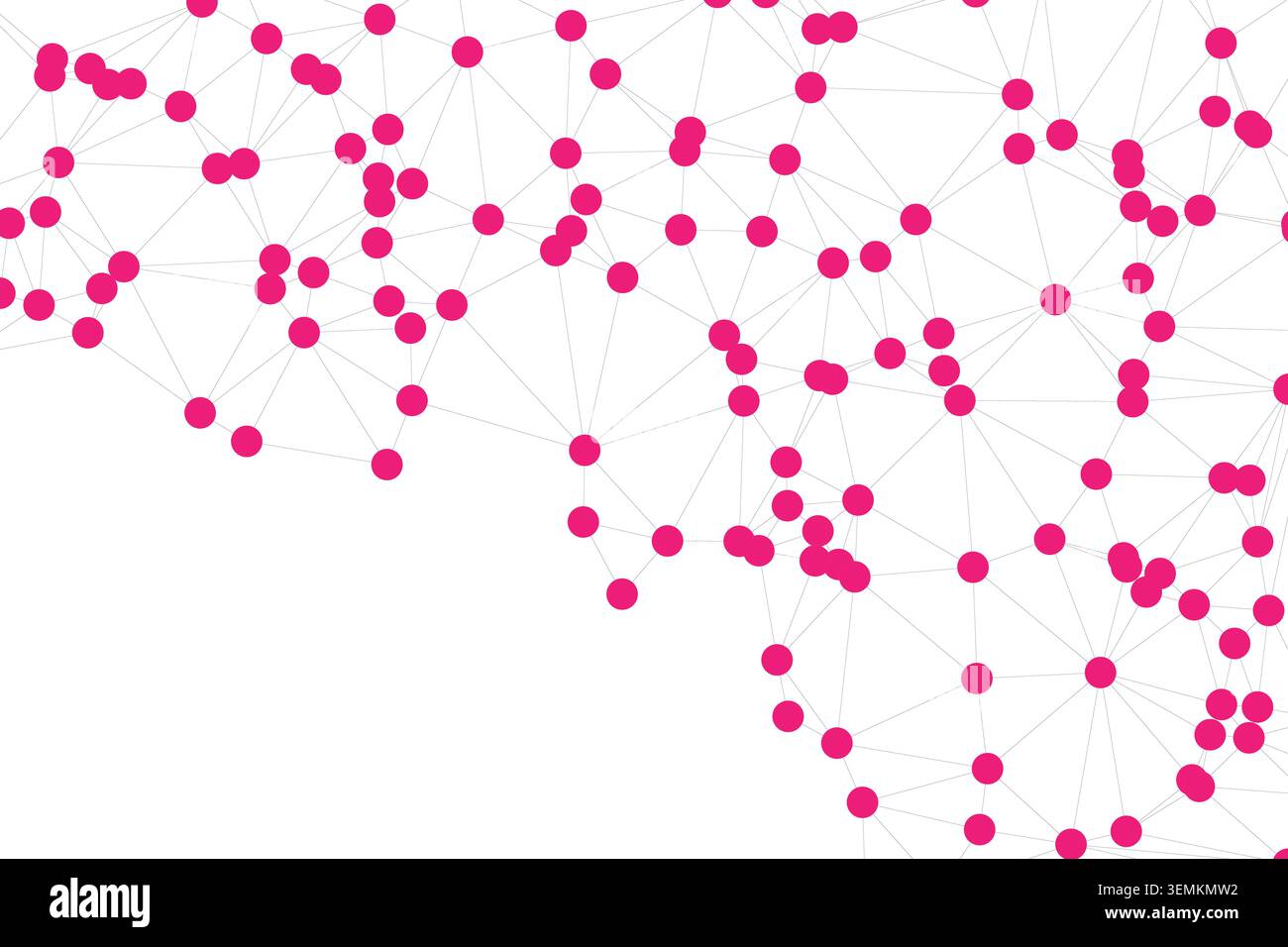 Abstract futuristic background with connected dots and lines. digital network connections represent global technology and science concepts. bright pin Stock Vector