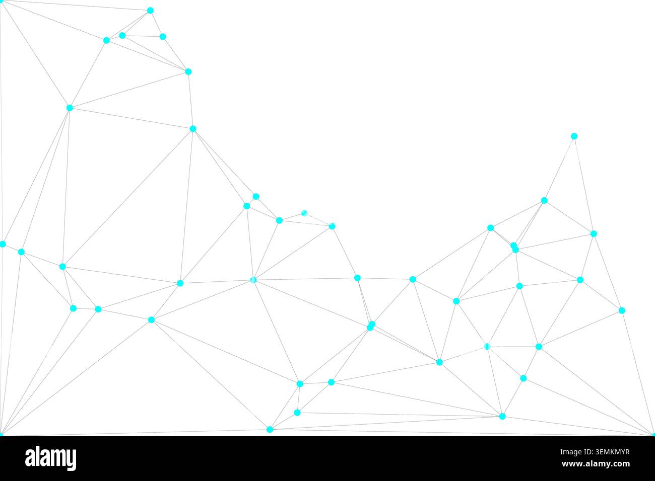 Digital network illustration, global connection, data stream, technology abstract, communication system, geometric network, interconnected nodes Stock Vector