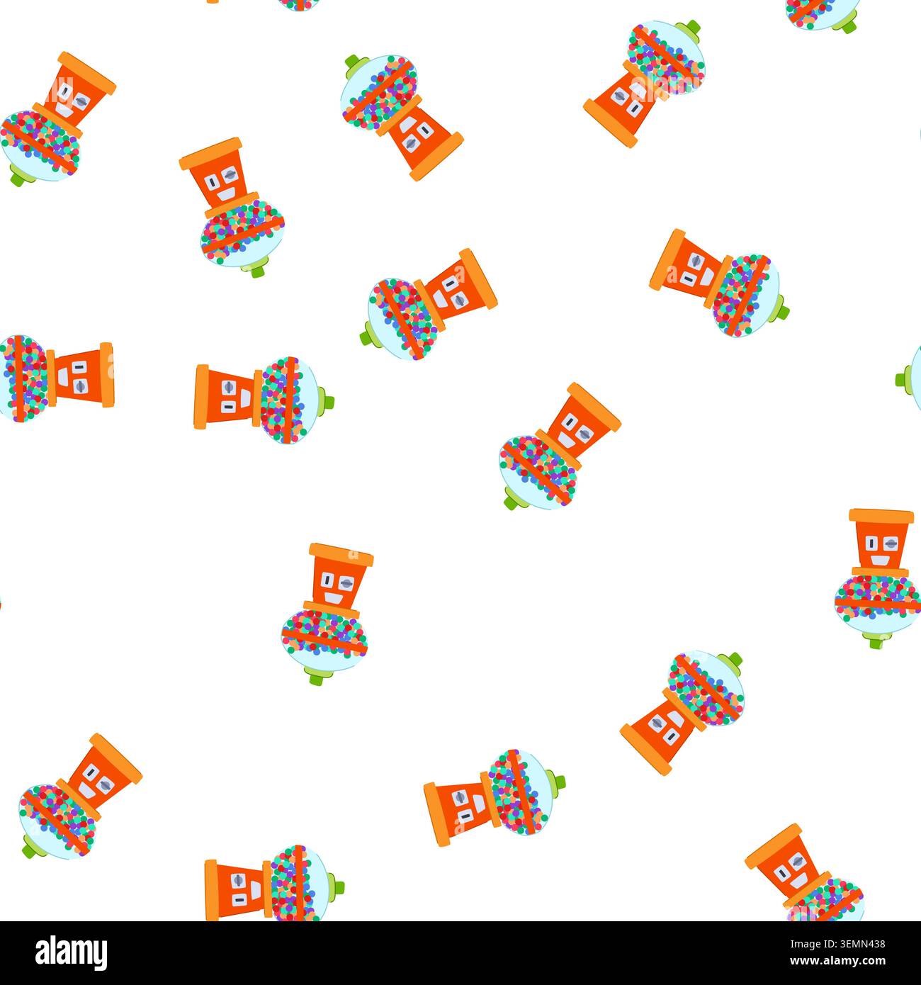 pattern cute bubblegum machine cartoon vector Stock Vector