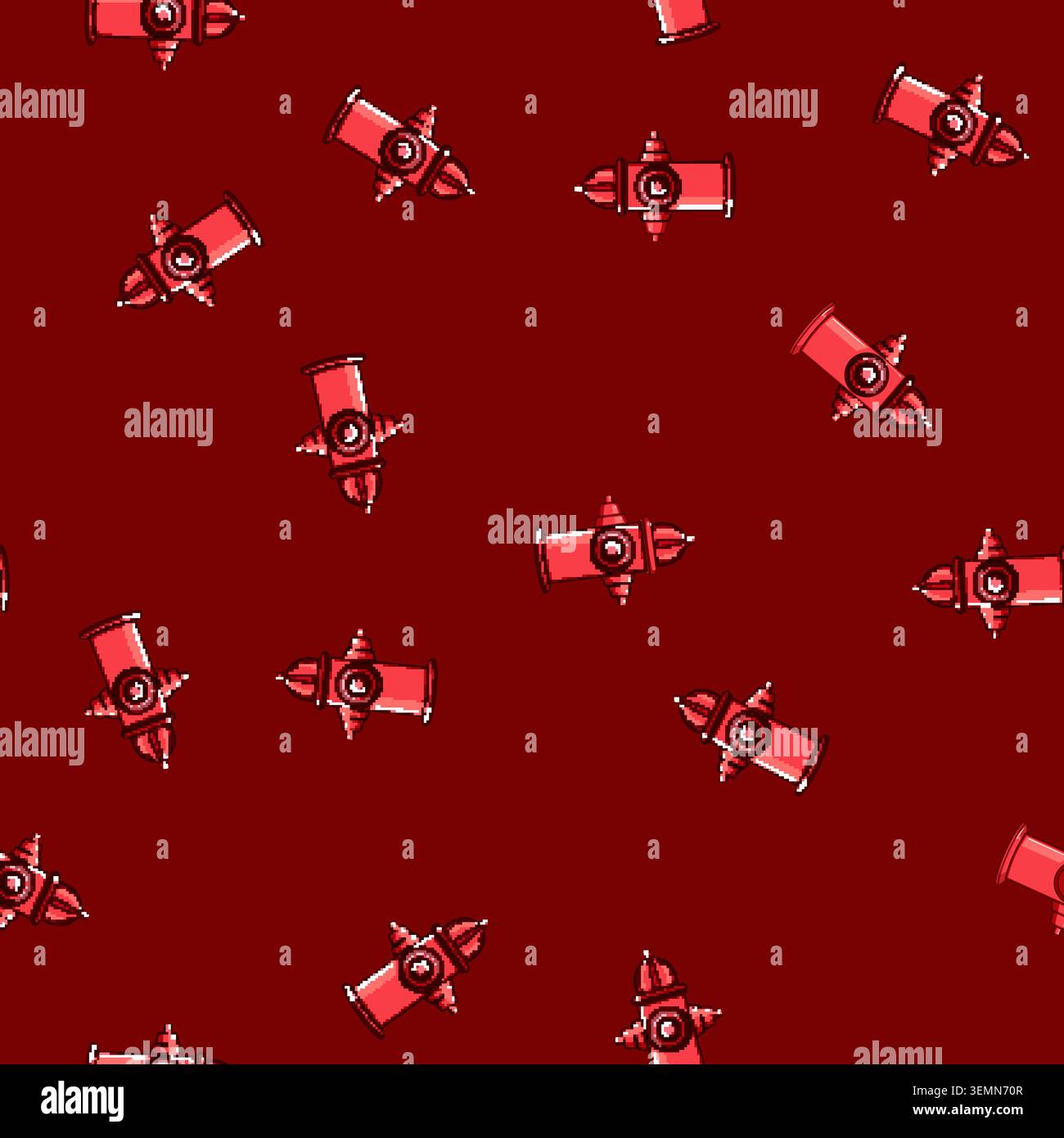 seamless pattern emergency fire hydrant cartoon vector Stock Vector