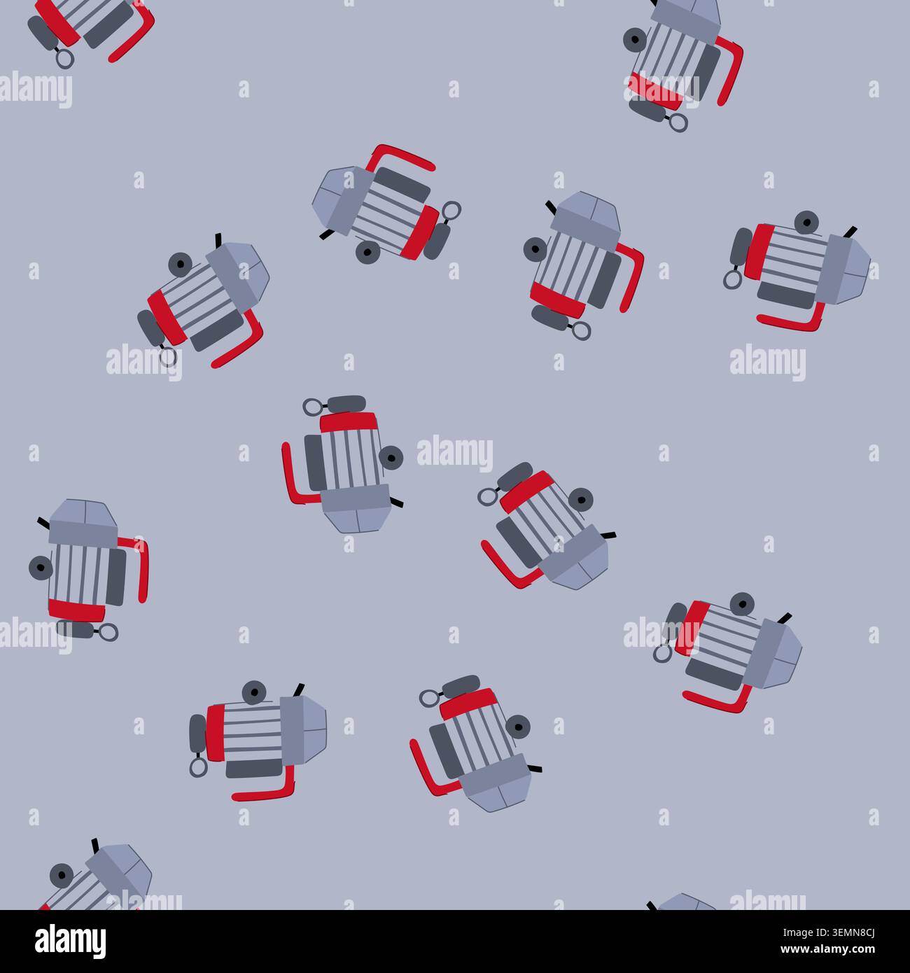 seamless pattern technician vacuum pump cartoon vector Stock Vector