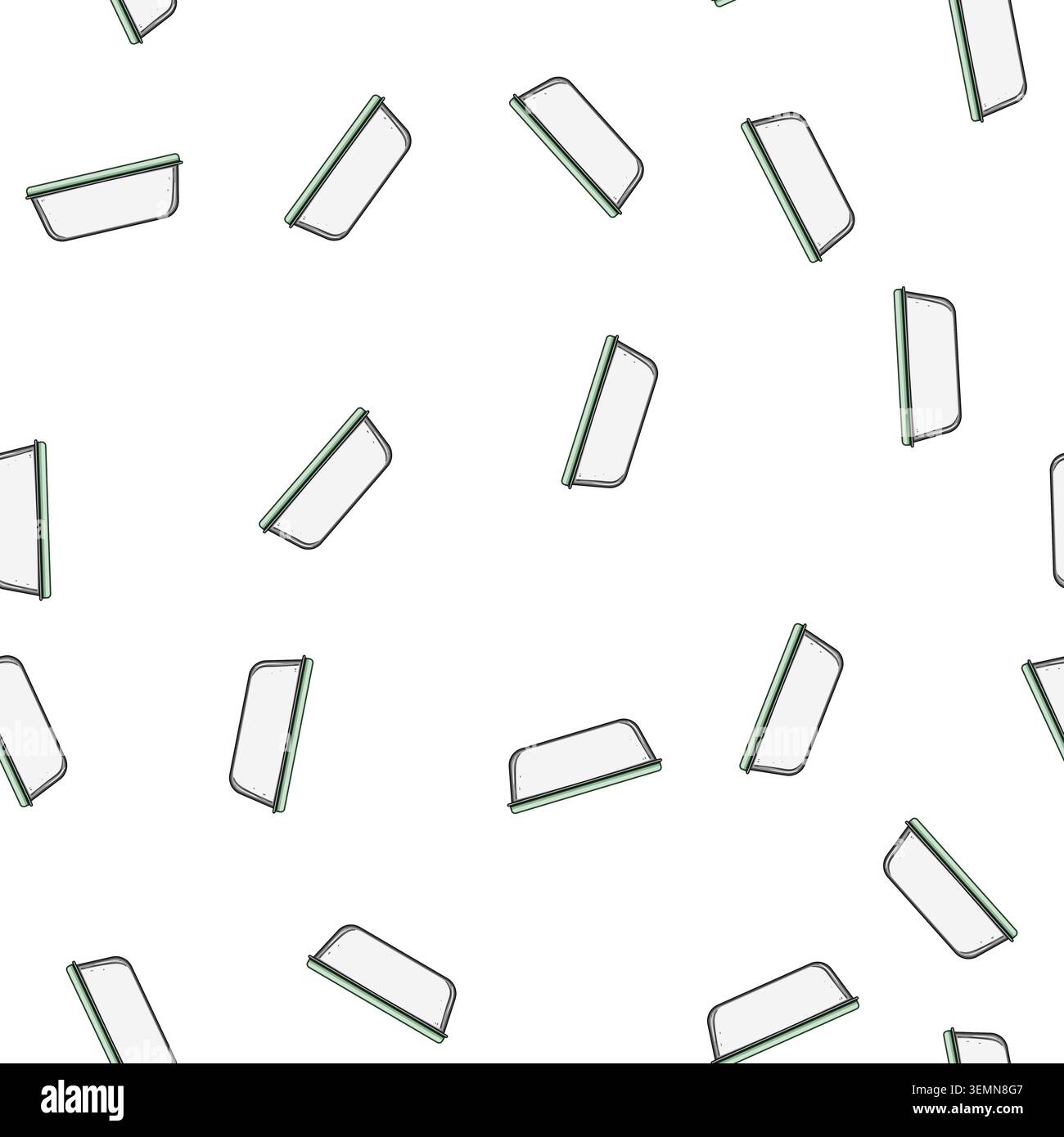 pattern reusable glass food storage container cartoon vector Stock Vector