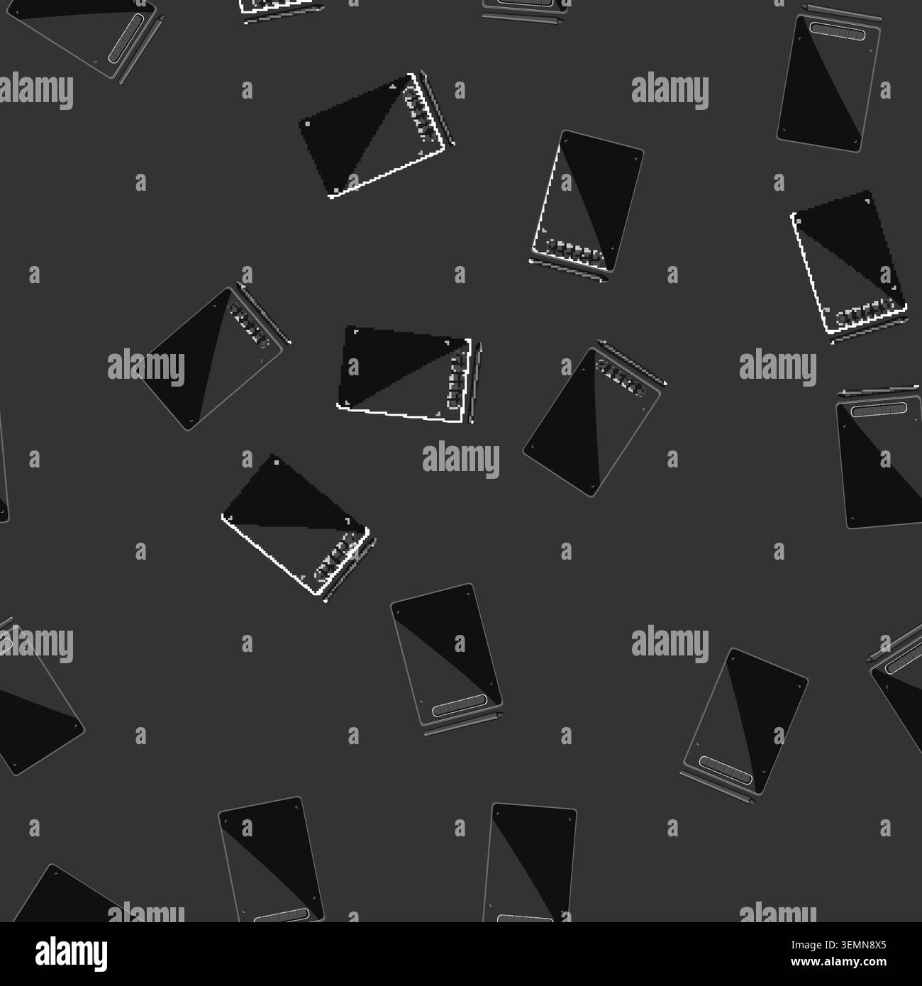 seamless pattern device pen display cartoon vector Stock Vector