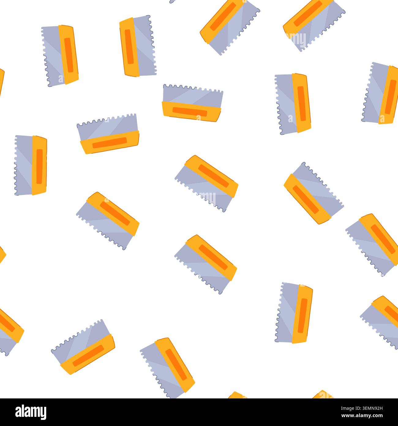 pattern floor notched trowel cartoon vector Stock Vector