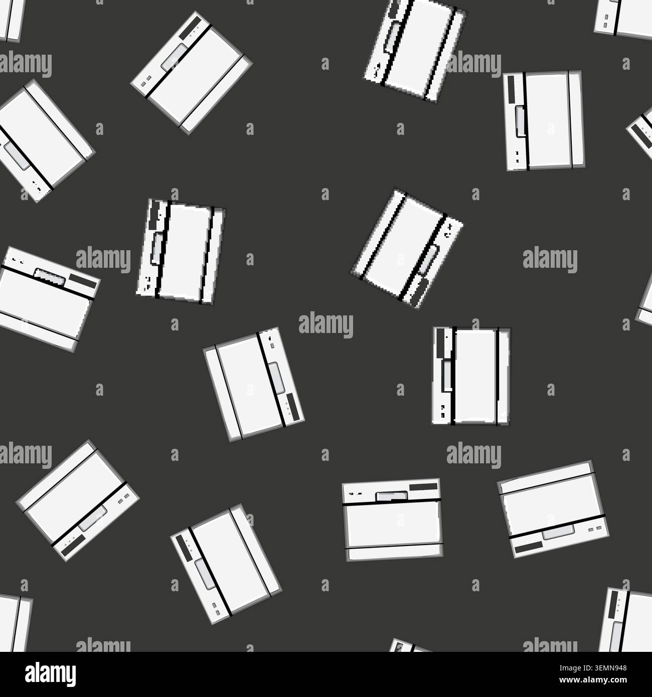 seamless pattern open dishwasher kitchen cartoon vector Stock Vector