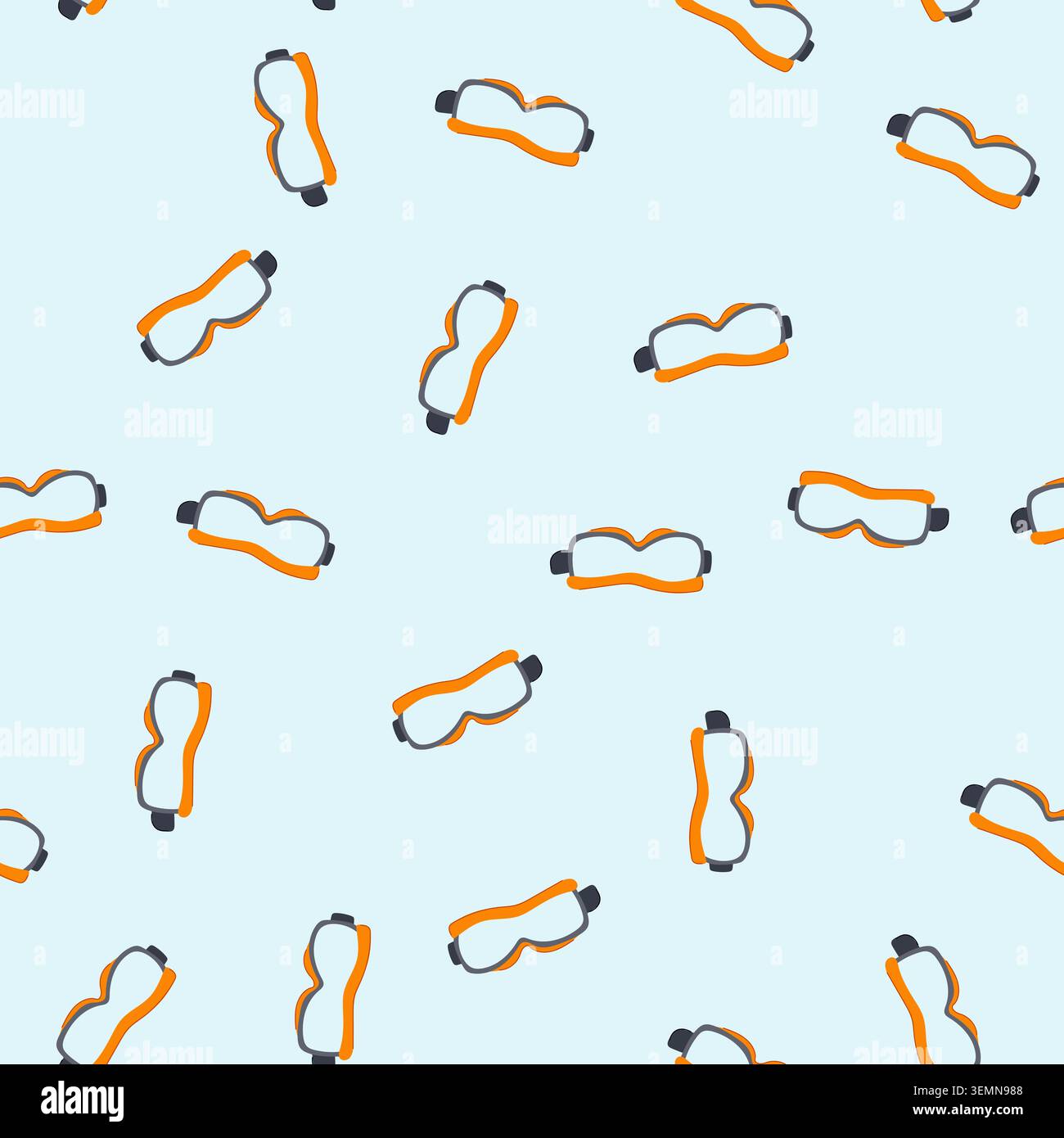 seamless pattern work safety goggles cartoon vector Stock Vector