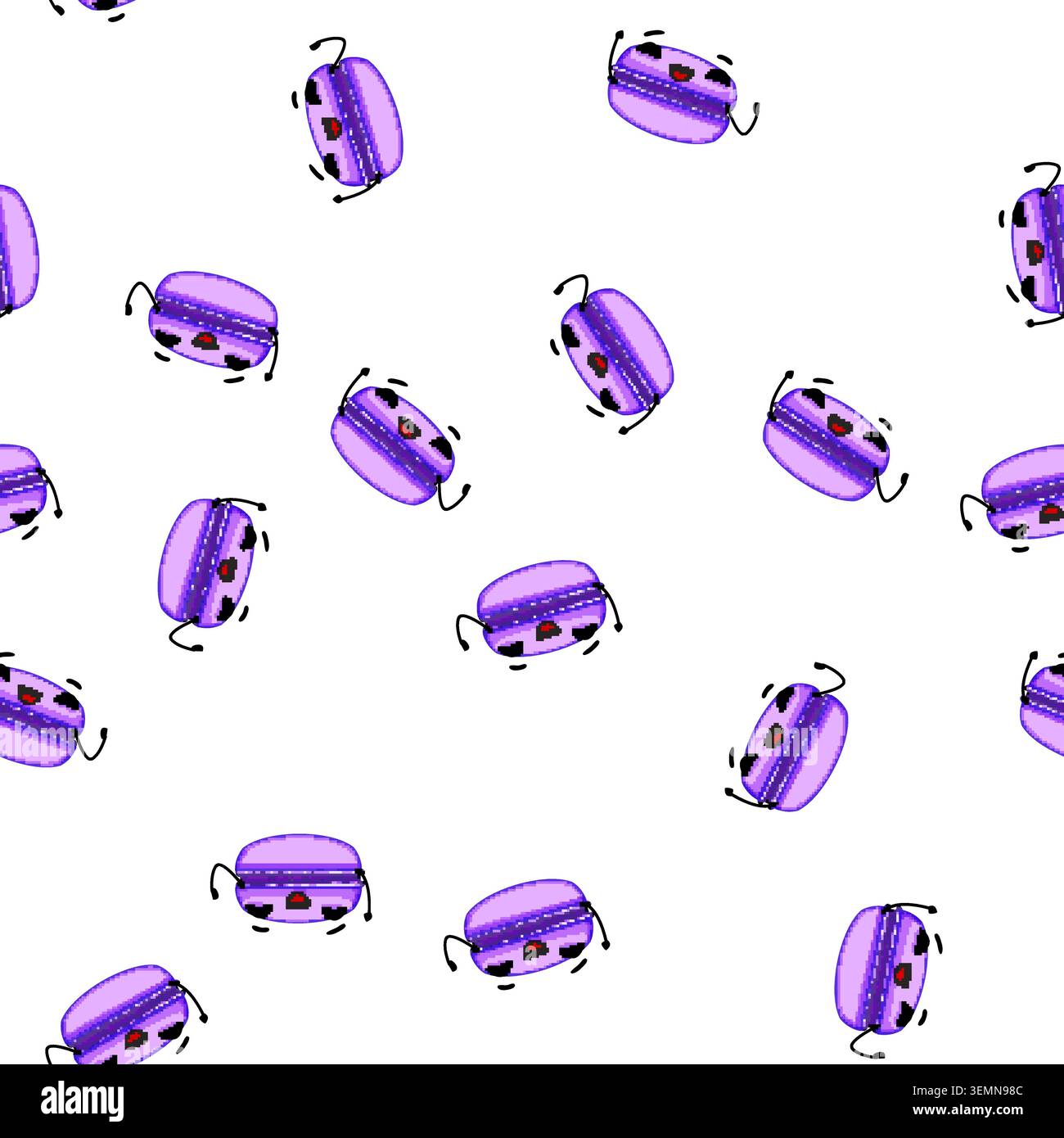pattern dessert macaron character cartoon vector Stock Vector